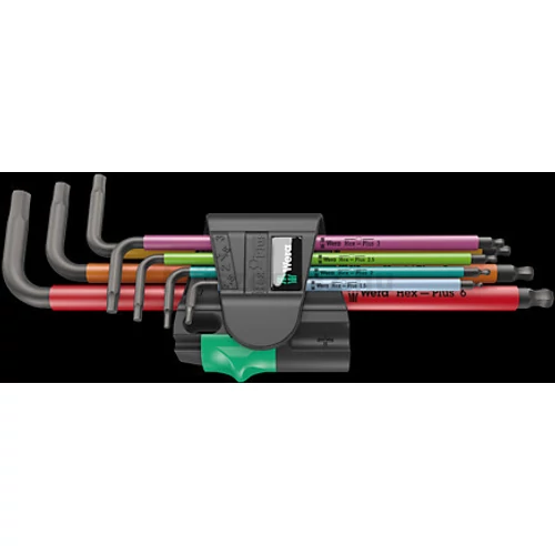 Wera 950/7 Hex-Plus Multicolour Magnet 1 Black Laser imbuszkulcs készlet mágneses funkcióval