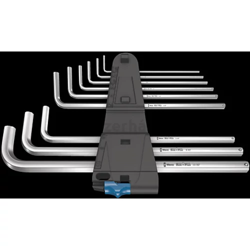 Wera 950/9 L Hex-Plus HF1 imbuszkulcs készlet tartó funkcióval, krómozott