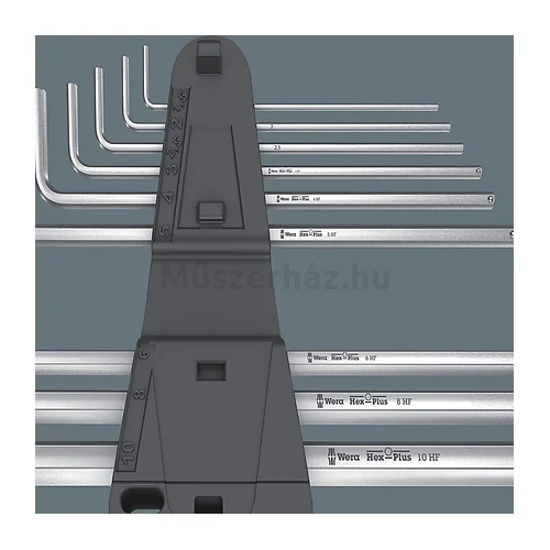 Wera 950/9 L Hex-Plus HF1 imbuszkulcs készlet tartó funkcióval, krómozott