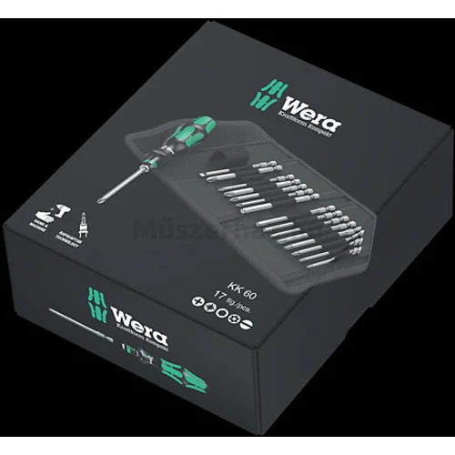 Wera Kraftform Kompakt 60 bitkészlet csavarhúzóval