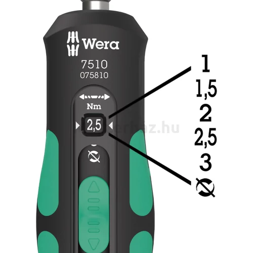 Wera 7510-14 Kraftform Safe-Torque Speed nyomaték csavarhúzó készlet 1-3 Nm