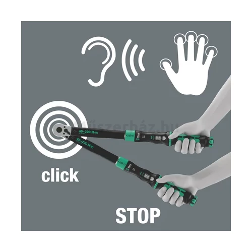 Wera Click-Torque Lock C 3 nyomatékkulcs irányváltóval, 1/2