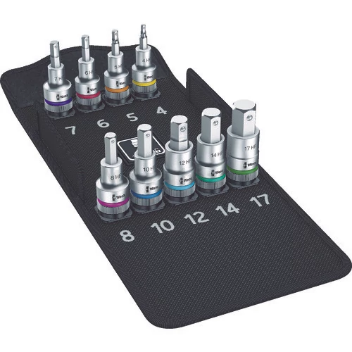 Wera 8740 C HF 1 Zyklop Bit Socket Set, gépi dugókulcs imbusz készlet szerszámtartó funkcióval 9 db, 1/2