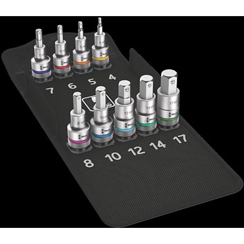 Wera 8740 C HF 1 Zyklop Bit Socket Set, gépi dugókulcs imbusz készlet szerszámtartó funkcióval 9 db, 1/2