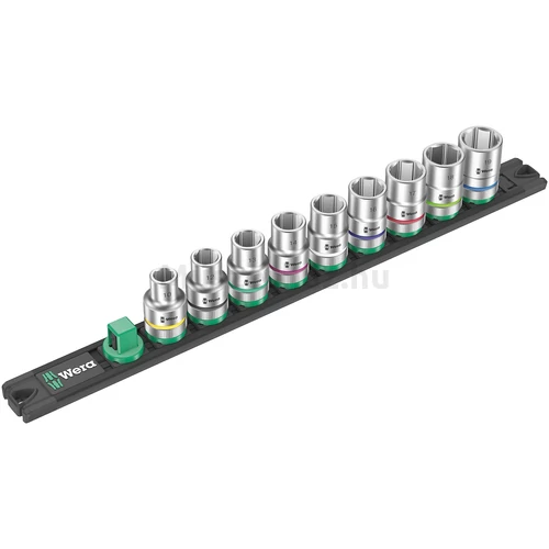 Wera Magnetic Socket Rail C 4 Zyklop Socket Set, gépi dugókulcs készlet 9 db, 1/2