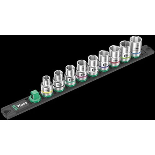 Wera Magnetic Socket Rail C 4 Zyklop Socket Set, gépi dugókulcs készlet 9 db, 1/2