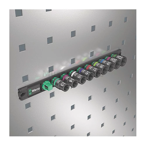Wera Magnetic Socket Rail C 4 Zyklop Socket Set, gépi dugókulcs készlet 9 db, 1/2