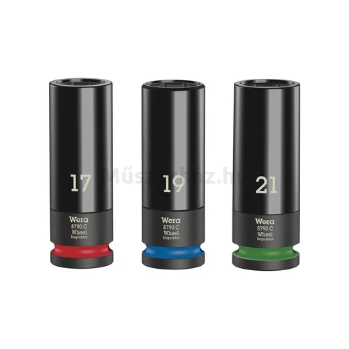 Wera Wheel Impaktor C 1 Socket Set, gépi dugókulcs készlet 3 db, 1/2