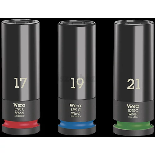 Wera Wheel Impaktor C 1 Socket Set, gépi dugókulcs készlet 3 db, 1/2