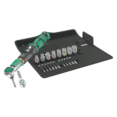Wera Safe-Torque A 2 Set 1 nyomatékkulcs készlet dugókulcsokkal és irányváltóval 1/4