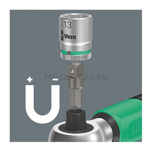 Wera Safe-Torque A 2 Set 1 nyomatékkulcs készlet dugókulcsokkal és irányváltóval 1/4