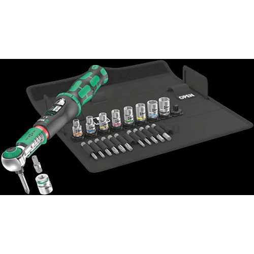 Wera Safe-Torque A 2 Set 1 nyomatékkulcs készlet dugókulcsokkal és irányváltóval 1/4