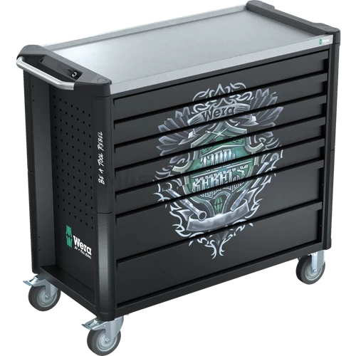Wera 9702 Stainless XXL 2, szerszámos kocsi 202 db szerszámmal