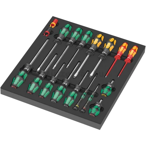 Wera 9710 Foam Insert Screwdriver Set 1, csavarhúzó készlet, metrikus, 18 db