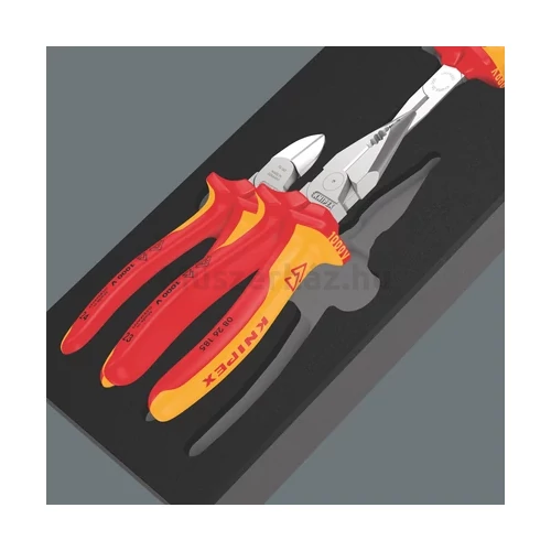 Wera 9784 Foam Insert KNIPEX Pliers Set VDE 1, szigetelt fogókészlet, 3 db