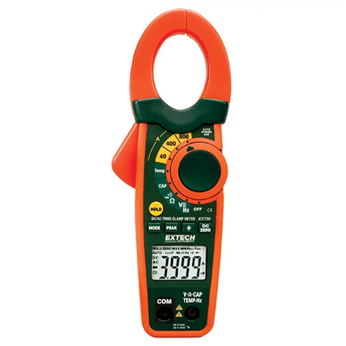 Extech EX730 800A AC/DC True RMS lakatfogó + hőmérsékletmérés