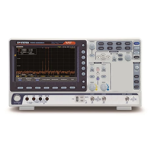 GW Instek MDO-2072EX 70MHz, 2CH digitális oszcilloszkóp, Spektrum analizátor, 25MHz 2CH arbitrázs generátor, multiméter és tápegység