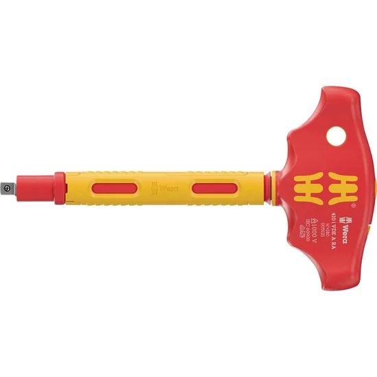 Wera 410 i VDE A RA szigetelt T-nyelű racsnis 1/4&quot;-os adapter csavarhúzó, 1/4&quot; x 130 mm